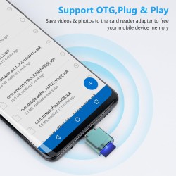 Lecteur de Carte TF, Lecteur de Carte Micro SD, Adaptateur de Lecteur de Carte Mémoire TF Type C avec Adaptateur USB C vers USB 