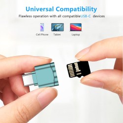 Lecteur de Carte TF, Lecteur de Carte Micro SD, Adaptateur de Lecteur de Carte Mémoire TF Type C avec Adaptateur USB C vers USB 