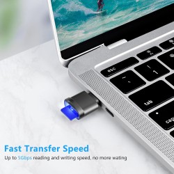 Lecteur de Carte TF, Lecteur de Carte Micro SD, Adaptateur de Lecteur de Carte Mémoire TF Type C avec Adaptateur USB C vers USB 