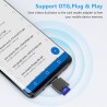 Lecteur de Carte TF, Lecteur de Carte Micro SD, Adaptateur de Lecteur de Carte Mémoire TF Type C avec Adaptateur USB C vers USB 