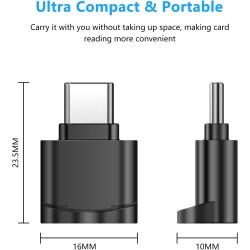 Lecteur de Carte TF, Lecteur de Carte Micro SD, Adaptateur de Lecteur de Carte Mémoire TF Type C avec Adaptateur USB C vers USB 