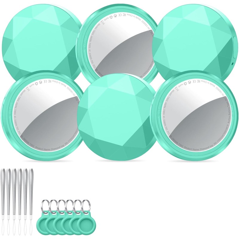 Air traceur tag lot de 6, localisateurs d’objets bleutooth fonctionne avec apple localiser (ios uniquement), air localisateurs t