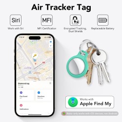 Air traceur tag lot de 6, localisateurs d’objets bleutooth fonctionne avec apple localiser (ios uniquement), air localisateurs t