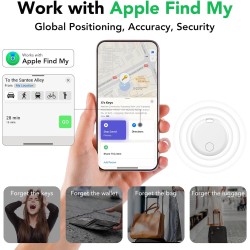 Smart Air Traceur Tag, Apple Traceur Lot de 4, Localiser Fonctionne avec Apple Find My(Uniquement iOS), Batterie Durée de Vie d'