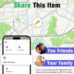 Smart Air Traceur Tag, Apple Traceur Lot de 4, Localiser Fonctionne avec Apple Find My(Uniquement iOS), Batterie Durée de Vie d'