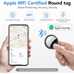 Smart Air Traceur Tag Lot de 4, Compatible avec Apple Localiser (iOS Uniquement), Air Localisateurs Tags pour Valises Portefeuil