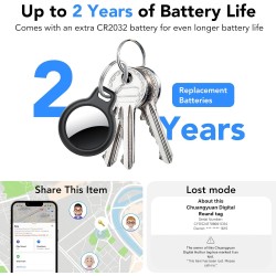 Smart Air Traceur Tag Lot de 4, Compatible avec Apple Localiser (iOS Uniquement), Air Localisateurs Tags pour Valises Portefeuil