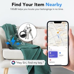 Smart Air Traceur Tag Lot de 4, Compatible avec Apple Localiser (iOS Uniquement), Air Localisateurs Tags pour Valises Portefeuil