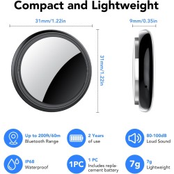 Smart Air Traceur Tag Lot de 4, Compatible avec Apple Localiser (iOS Uniquement), Air Localisateurs Tags pour Valises Portefeuil