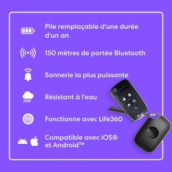 Tile by life360 pro (2024) - tracker bleutooth puissant, détecteur de clés et localisateur d'objets pour clés, sacs & autres. co