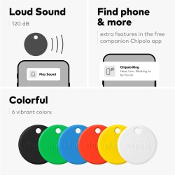 Chipolo étiquette de suivi pop – colorée, compatible, traqueur bleutooth puissant avec appel de votre téléphone et alerte hors d