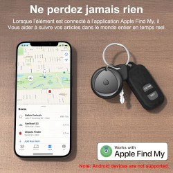 Raykit Air Tag Tracker, Localisateurs D'objets, Smart Tag, Traceur, Localisateur De Clés, Compatible with Find My(iOS Only) (Noi