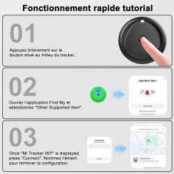 Raykit Air Tag Tracker, Localisateurs D'objets, Smart Tag, Traceur, Localisateur De Clés, Compatible with Find My(iOS Only) (Noi