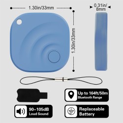 Reyke Android Tracker, Air Smart Tag Compatible avec Google Find My (Android Seulement), Traceur pour clés, Bagages, Valise, Por