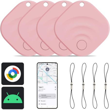 Reyke Android Tracker, Air Smart Tag Compatible avec Google Find My (Android Seulement), Traceur pour clés, Bagages, Valise, Por