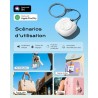 Air Smart Tag Finder Traceur, Compatible Apple « Find My » (iOS Uniquement), pour Valises/Sacs/Clés/Vélos/Cartables, Pile Amovib