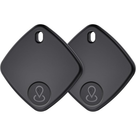 Traceur Tag Lot de 2, Localisateurs d'objets Compatible avec Apple Find My (iOS Uniquement), Batterie Remplaçable, Localisateur 