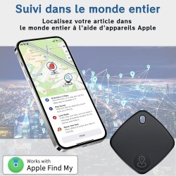 Traceur Tag Lot de 2, Localisateurs d'objets Compatible avec Apple Find My (iOS Uniquement), Batterie Remplaçable, Localisateur 