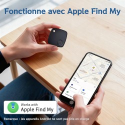 Traceur Tag Lot de 4, Localisateurs d'objets Compatible avec Apple Find My (iOS Uniquement), Batterie Remplaçable, Localisateur 