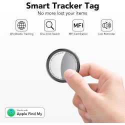 Air Tracker Tags 5 Pack Noir, Tracker de Valise Compatible avec Apple Où est ? Application (iOS Uniquement), localisateur de clé