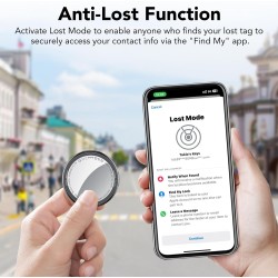 Air Tracker Tags 5 Pack Noir, Tracker de Valise Compatible avec Apple Où est ? Application (iOS Uniquement), localisateur de clé