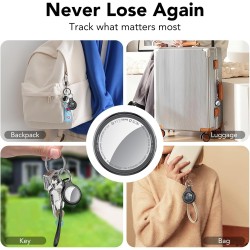 Air Tracker Tags 5 Pack Noir, Tracker de Valise Compatible avec Apple Où est ? Application (iOS Uniquement), localisateur de clé