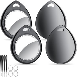 Air tags lot de 4 noir 2026, traceur bleutooth anti-perte avec batterie remplaçable, compatible avec l’app localiser (ios), bali