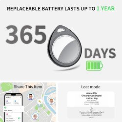 Air tags lot de 4 noir 2026, traceur bleutooth anti-perte avec batterie remplaçable, compatible avec l’app localiser (ios), bali