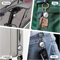 Air tags lot de 4 noir 2026, traceur bleutooth anti-perte avec batterie remplaçable, compatible avec l’app localiser (ios), bali