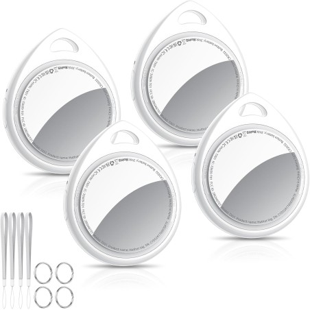 Air tags lot de 4 blanc, localisateur bleutooth d'objets compatible avec l'application localiser d'apple (uniquement ios),locali