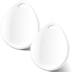 Air tags lot de 2 blanc 2025, traceur bleutooth anti-perte avec batterie remplaçable, compatible avec l’app localiser (ios), bal