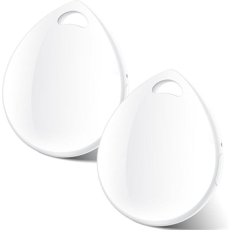 Air tags lot de 2 blanc 2025, traceur bleutooth anti-perte avec batterie remplaçable, compatible avec l’app localiser (ios), bal