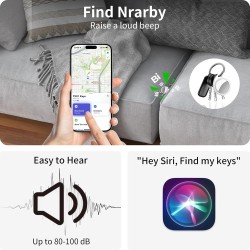 Air tags lot de 2 blanc 2025, traceur bleutooth anti-perte avec batterie remplaçable, compatible avec l’app localiser (ios), bal