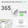 Air tags lot de 2 blanc 2025, traceur bleutooth anti-perte avec batterie remplaçable, compatible avec l’app localiser (ios), bal