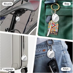 Air tags lot de 2 blanc 2025, traceur bleutooth anti-perte avec batterie remplaçable, compatible avec l’app localiser (ios), bal