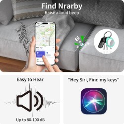 Air tags lot de 4 cyan menthe, traceur bleutooth anti-perte avec batterie remplaçable, compatible avec l’app localiser (ios), ba