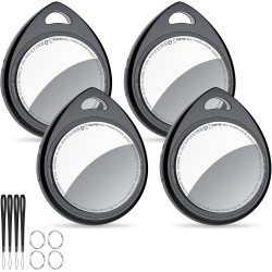Air tags, traceur d’objets bleutooth avec pile remplaçable, 4 pack noir, compatible avec l’application localiser d’apple (ios un