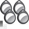 Air tags, traceur d’objets bleutooth avec pile remplaçable, 4 pack noir, compatible avec l’application localiser d’apple (ios un