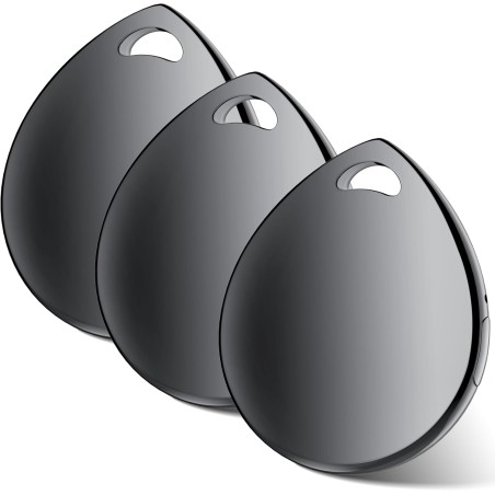 Air tags lot de 3 noir 2025, traceur bleutooth anti-perte avec batterie remplaçable, compatible avec l’app localiser (ios), bali