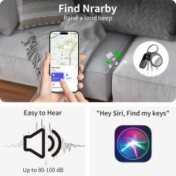 Air tags lot de 3 noir 2025, traceur bleutooth anti-perte avec batterie remplaçable, compatible avec l’app localiser (ios), bali