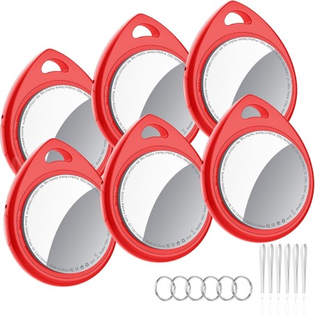 Traceur tags 6p rouge, localisateur bleutooth d'objets compatible avec l'application localiser d'apple (uniquement ios), localis