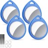 Air tags lot de 4 bleu, traceur bleutooth anti-perte avec batterie remplaçable, compatible avec l’app localiser (ios), balise in