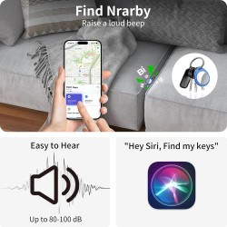 Air tags lot de 4 bleu, traceur bleutooth anti-perte avec batterie remplaçable, compatible avec l’app localiser (ios), balise in