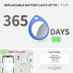 Air tags lot de 4 bleu, traceur bleutooth anti-perte avec batterie remplaçable, compatible avec l’app localiser (ios), balise in