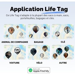 Lifemate life tag 6-pack – traceur bleutooth compatible apple ios “localiser”, traceur gps étanche ip67, longue autonomie, alter