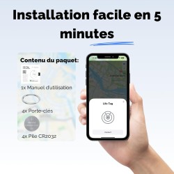Lifemate life tag 6-pack – traceur bleutooth compatible apple ios “localiser”, traceur gps étanche ip67, longue autonomie, alter