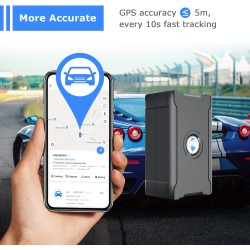 Traceur GPS Voiture Traqueur pour véhicules, jusqu'à 30 Jours d'autonomie. 100% étanche (IP67). Puissant Aimant, Distance illimi