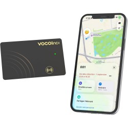 Vocolinc rechargeable wallet tracker card fin 1.6mm, air tag traceur compatible avec apple localiser app (ios uniquement), bleut