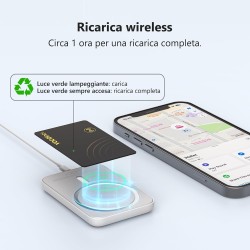 Vocolinc rechargeable wallet tracker card fin 1.6mm, air tag traceur compatible avec apple localiser app (ios uniquement), bleut