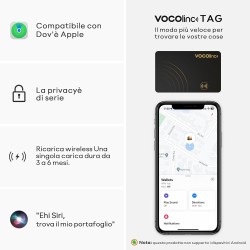 Vocolinc rechargeable wallet tracker card fin 1.6mm, air tag traceur compatible avec apple localiser app (ios uniquement), bleut